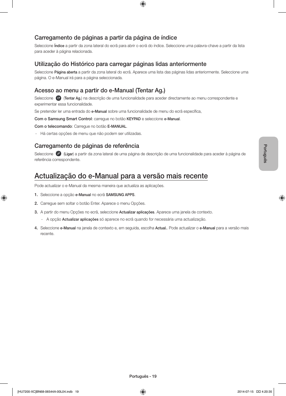 Acesso ao menu a partir do e-manual (tentar ag.), Carregamento de páginas de referência | Samsung UE55HU7200S User Manual | Page 91 / 97