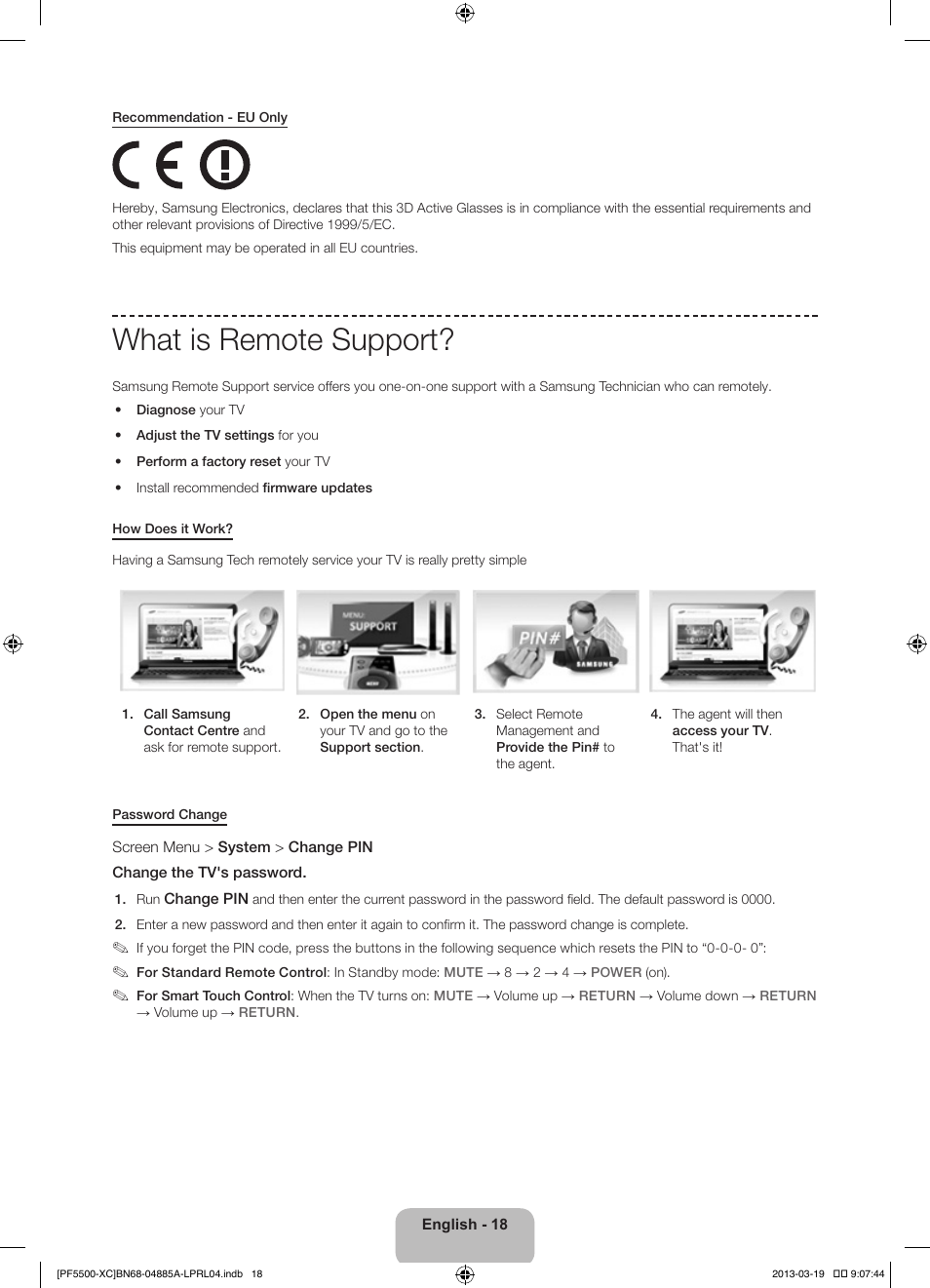 What is remote support | Samsung PS51F5500AW User Manual | Page 18 / 97