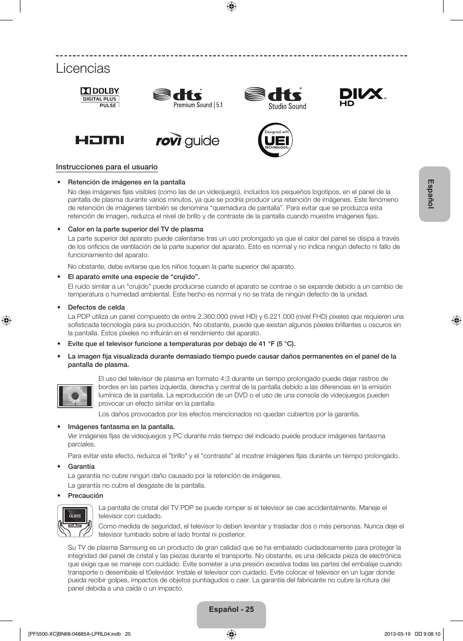Licencias | Samsung PS51F5500AW User Manual | Page 73 / 97