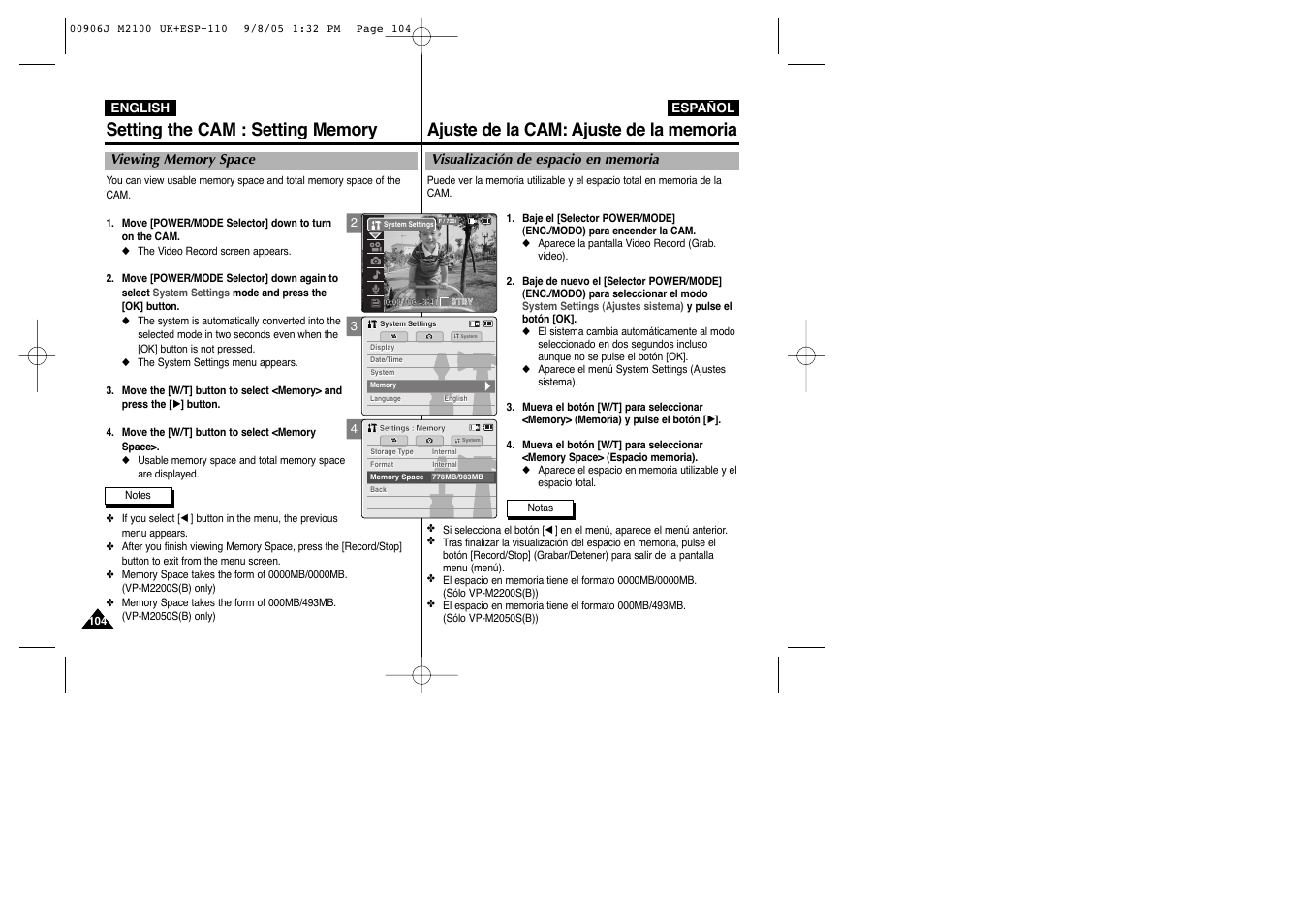 Samsung VP-M2100S User Manual | Page 104 / 134