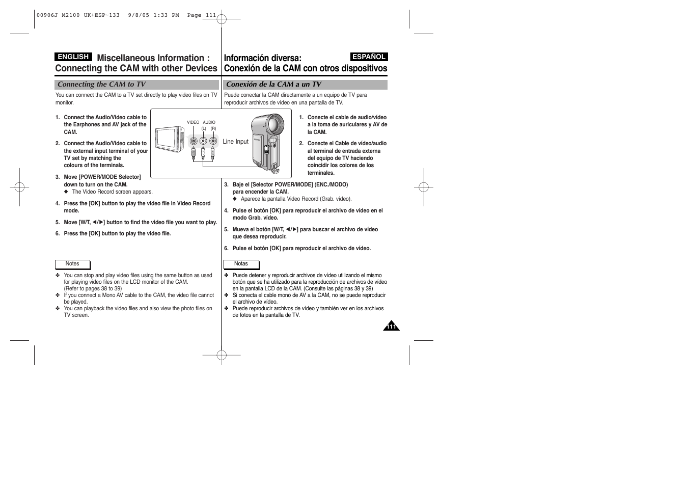 Samsung VP-M2100S User Manual | Page 111 / 134