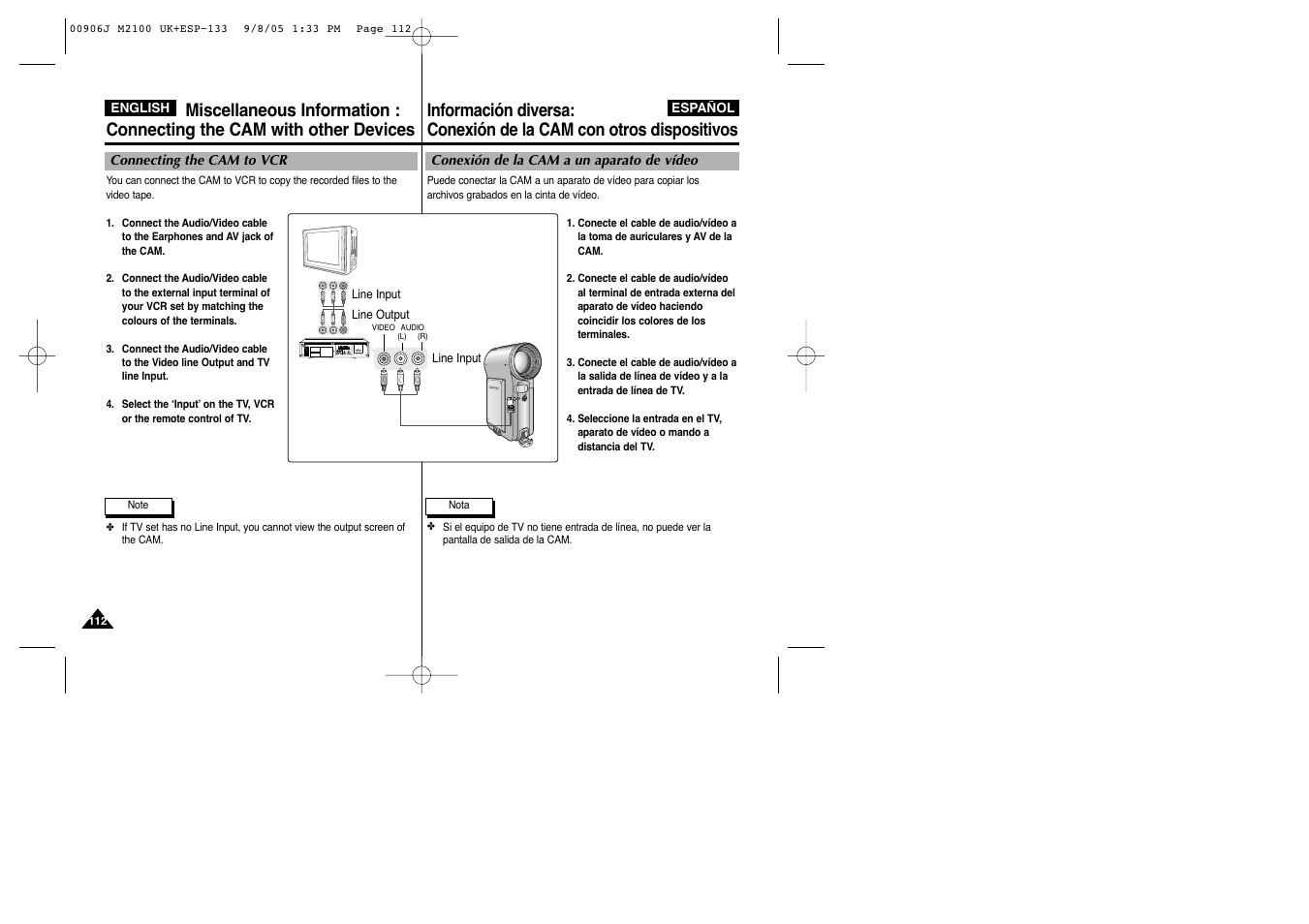 Samsung VP-M2100S User Manual | Page 112 / 134