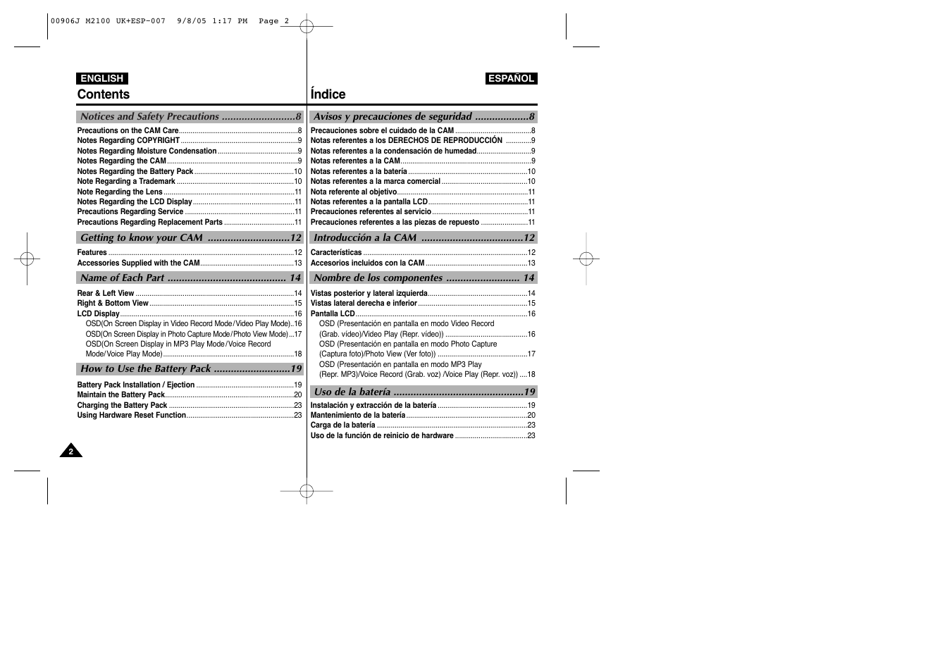 Samsung VP-M2100S User Manual | Page 2 / 134