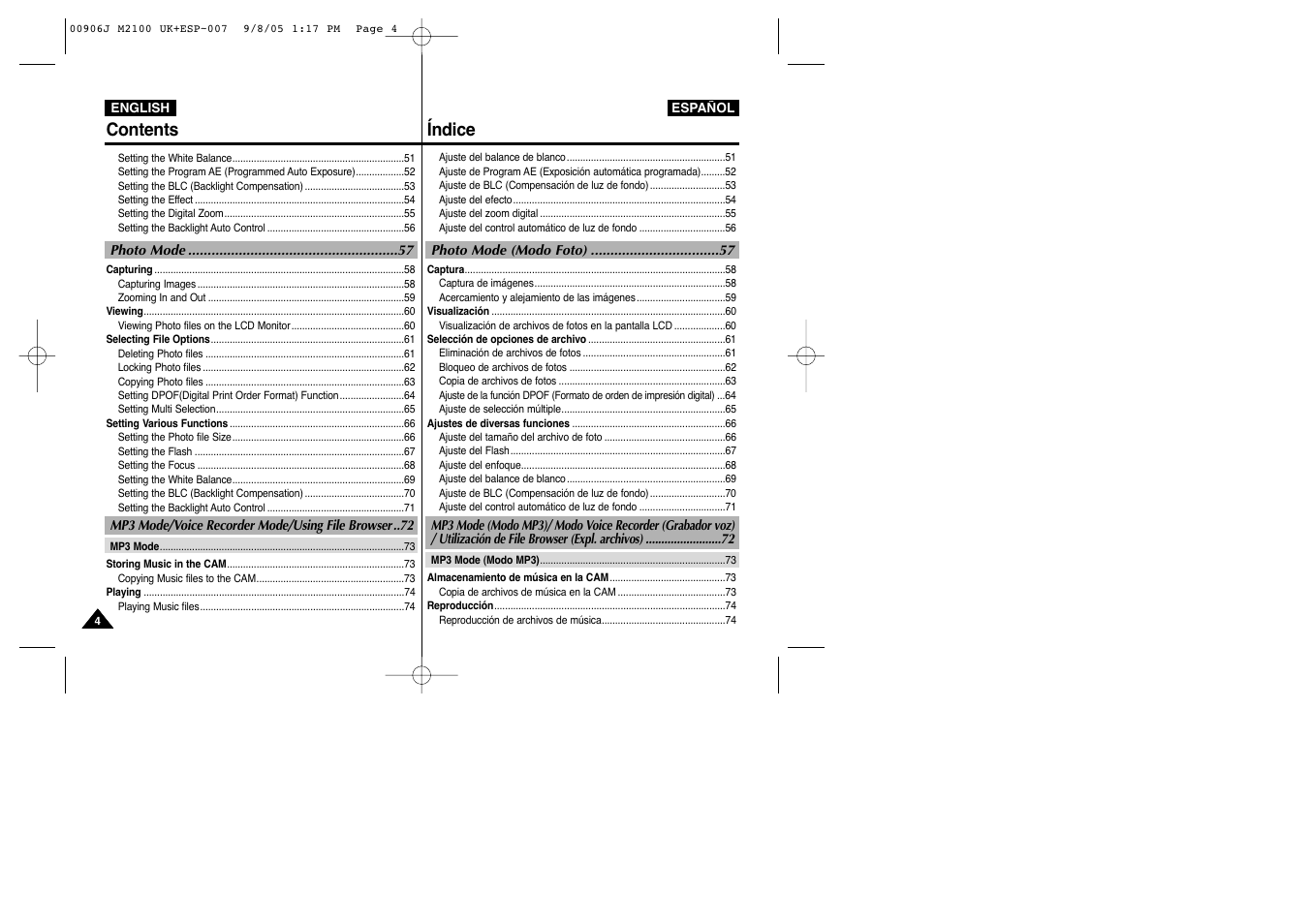 Samsung VP-M2100S User Manual | Page 4 / 134