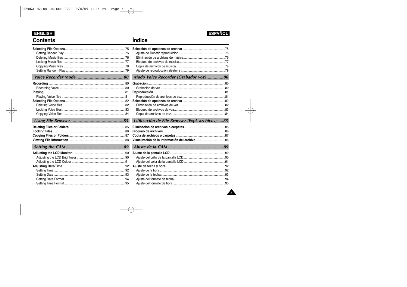 Samsung VP-M2100S User Manual | Page 5 / 134