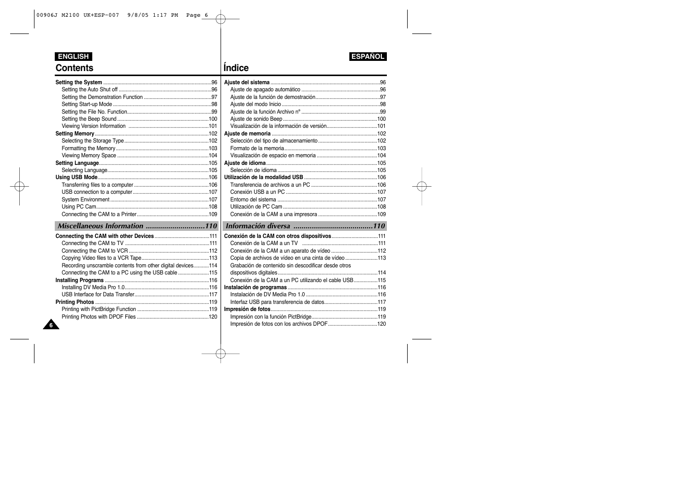 Samsung VP-M2100S User Manual | Page 6 / 134