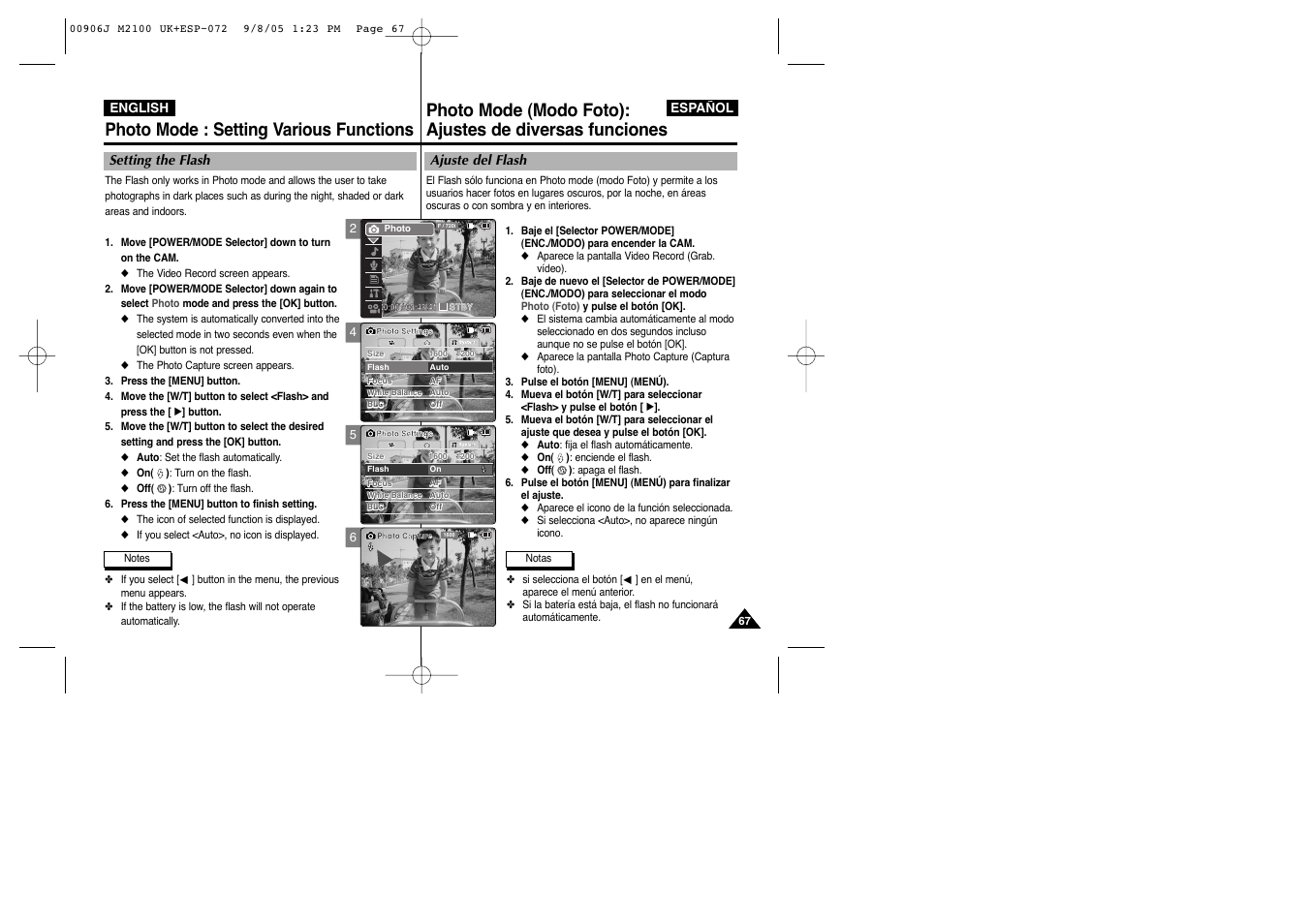 Photo mode : setting various functions | Samsung VP-M2100S User Manual | Page 67 / 134