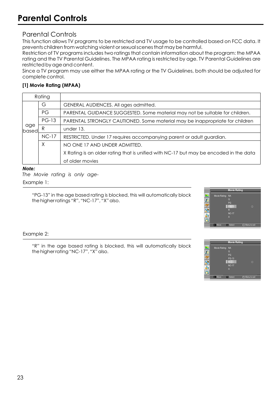 Parental controls | Audiovox FPE1506 User Manual | Page 25 / 33