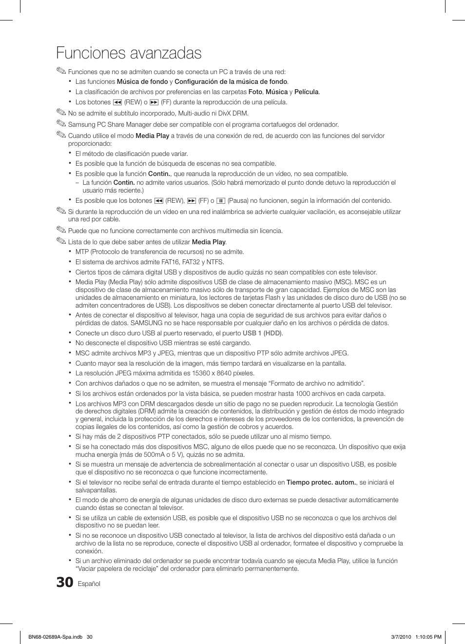 Funciones avanzadas | Samsung LE46C630K1W User Manual | Page 128 / 296