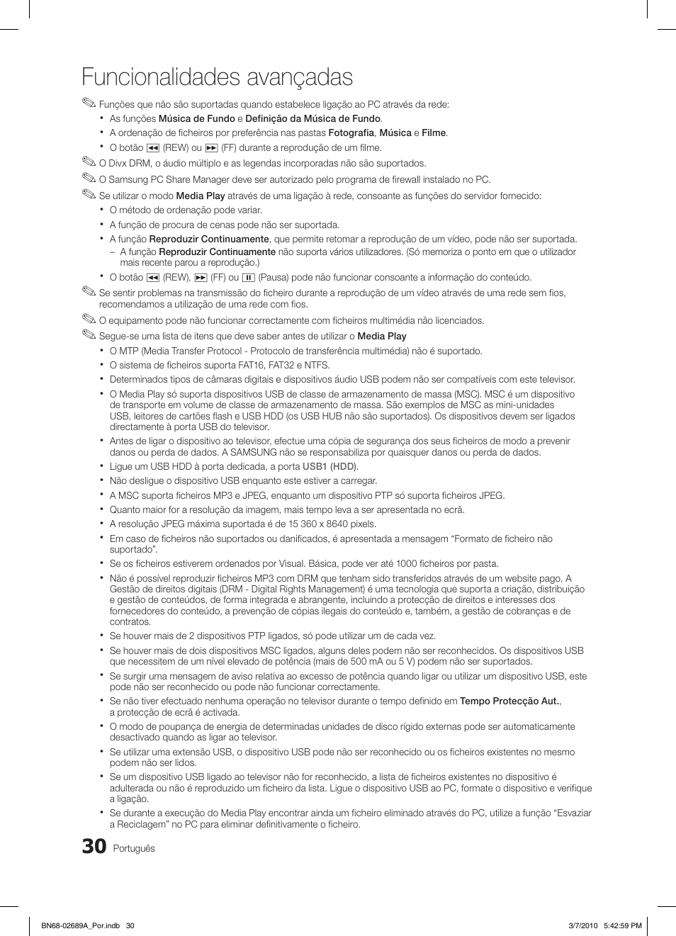 Funcionalidades avançadas | Samsung LE46C630K1W User Manual | Page 177 / 296