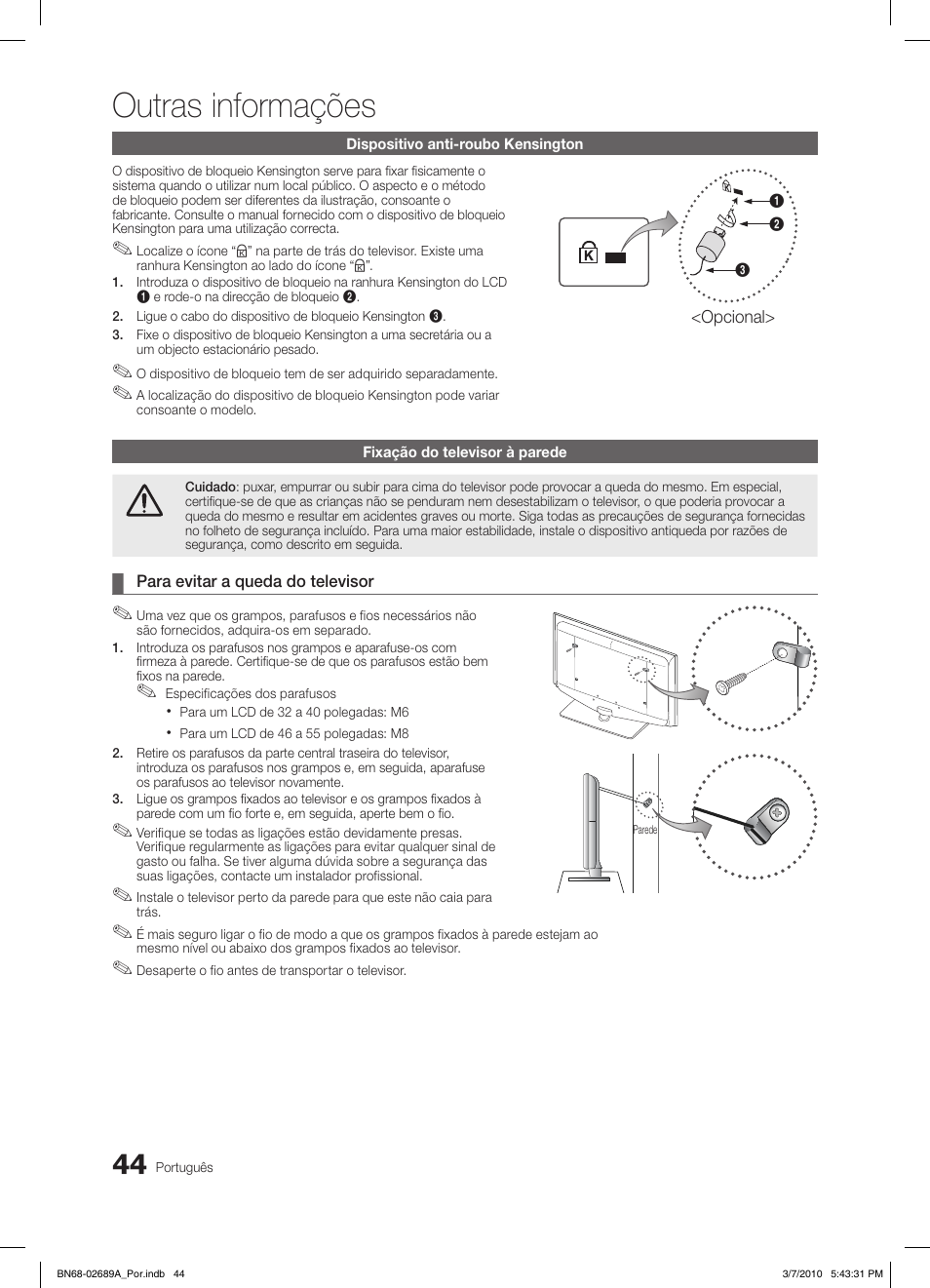 Outras informações | Samsung LE46C630K1W User Manual | Page 191 / 296