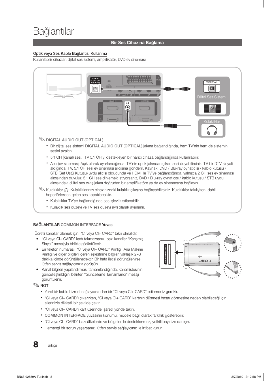 Bağlantılar | Samsung LE46C630K1W User Manual | Page 253 / 296