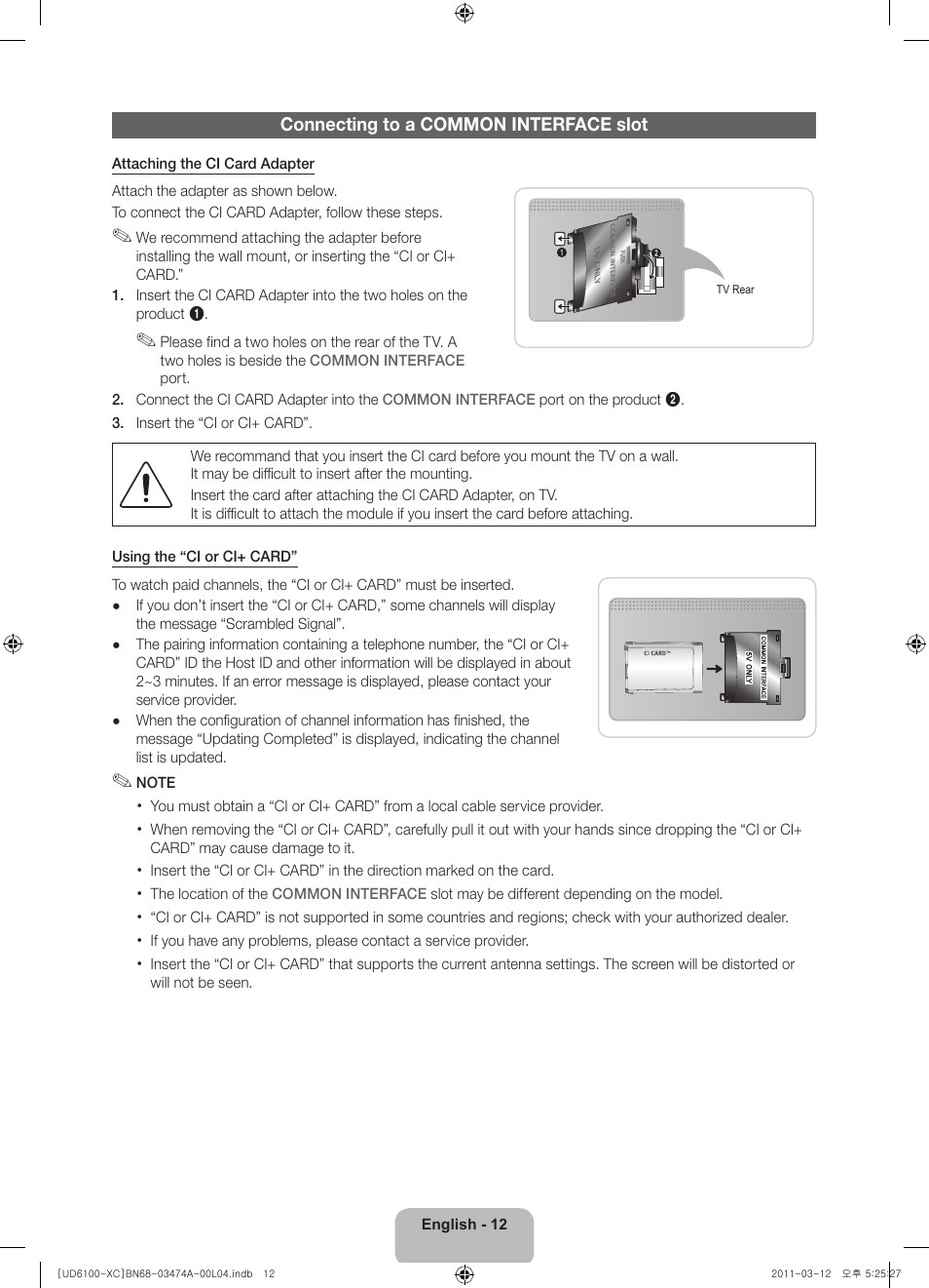 Samsung UE32D6100SW User Manual | Page 12 / 87