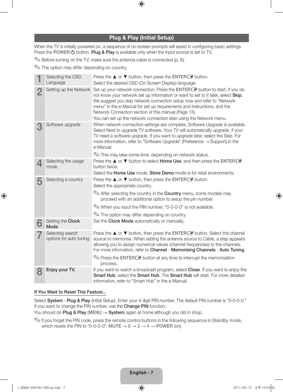 Samsung UE32D6100SW User Manual | Page 7 / 87