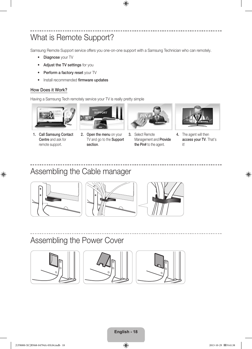 What is remote support | Samsung UE55F8000SL User Manual | Page 18 / 97