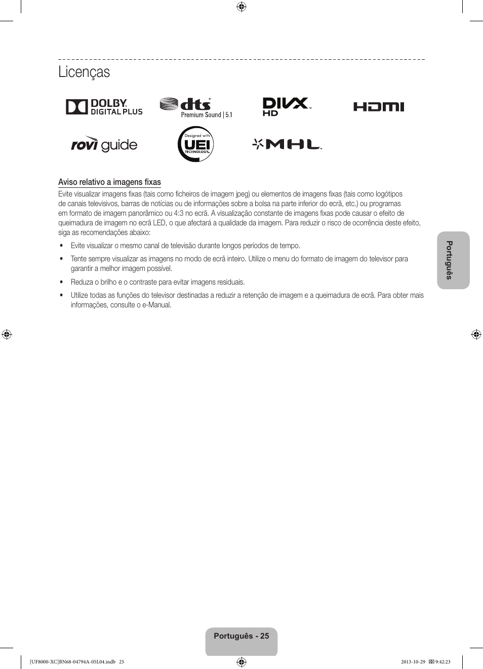 Licenças | Samsung UE55F8000SL User Manual | Page 97 / 97