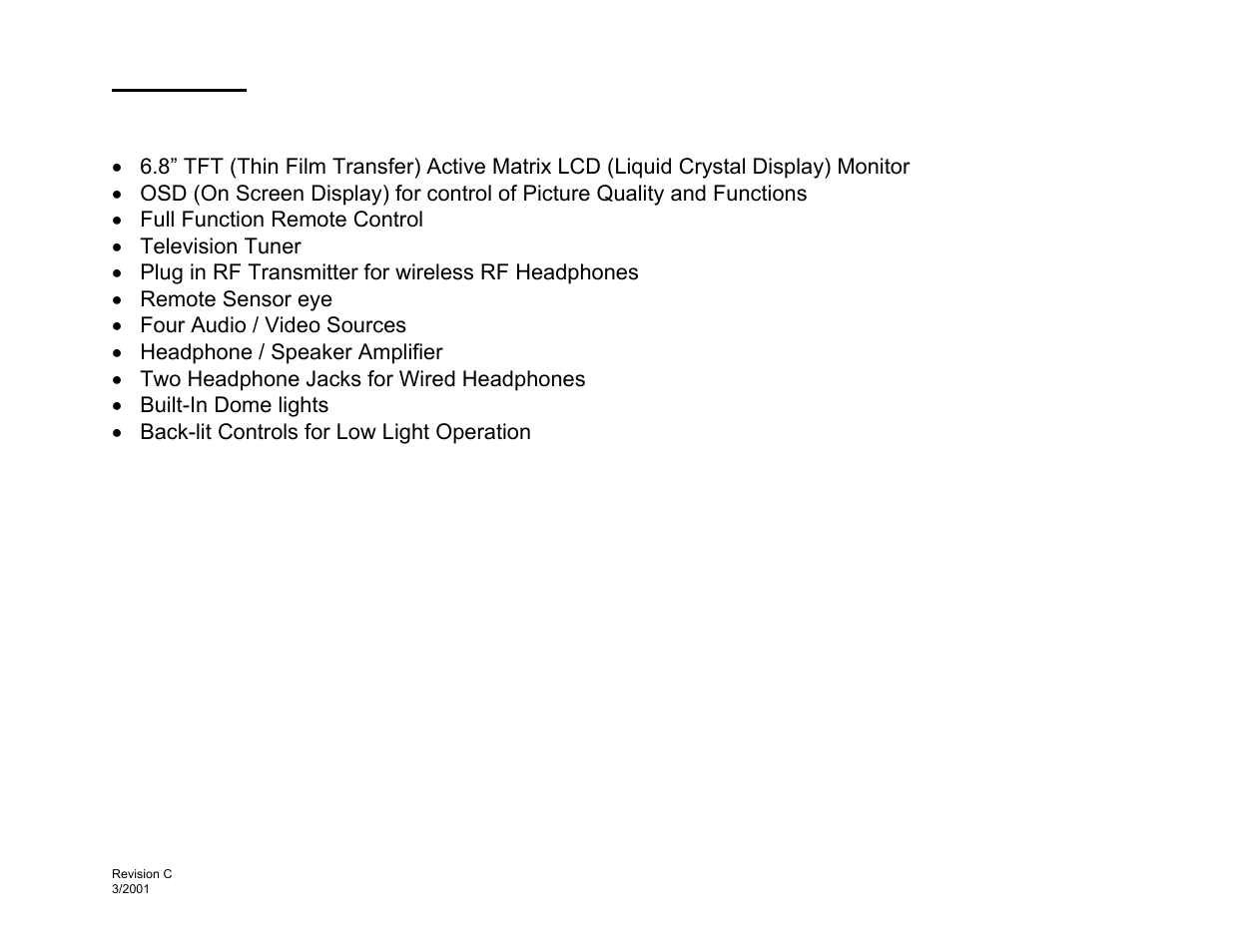 Features | Audiovox LCM0681TV User Manual | Page 3 / 20