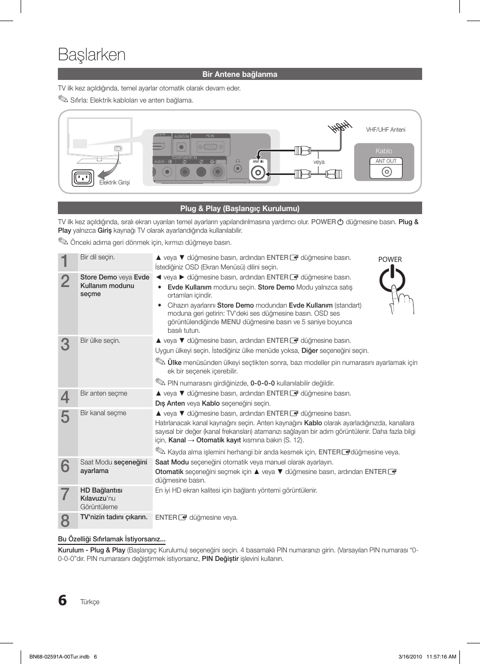 Başlarken | Samsung LE19C451E2W User Manual | Page 201 / 236