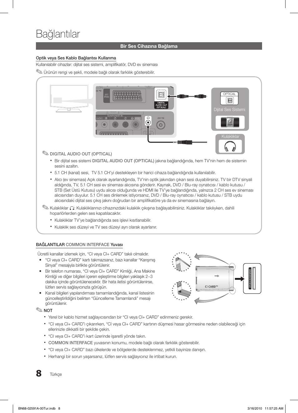 Bağlantılar | Samsung LE19C451E2W User Manual | Page 203 / 236