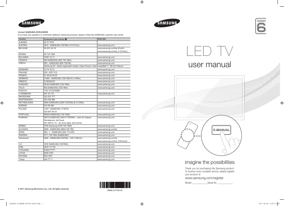 Samsung UE32D6510WS User Manual | 82 pages