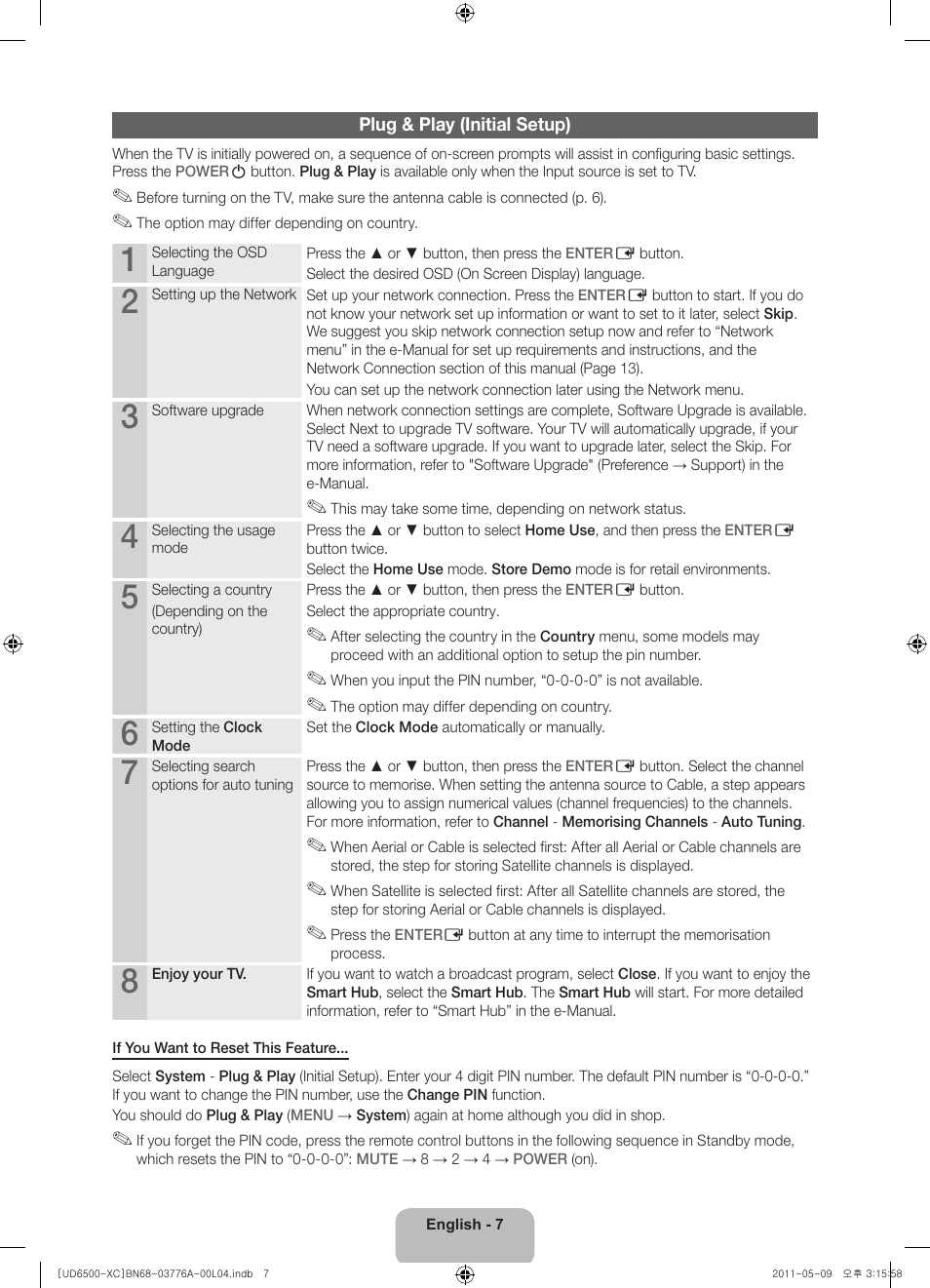 Samsung UE32D6510WS User Manual | Page 7 / 82