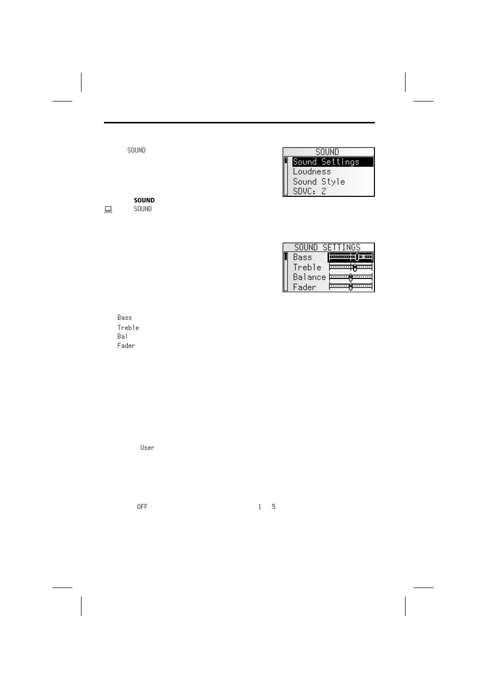 The “sound” menu | Audiovox MS4150RS User Manual | Page 24 / 64