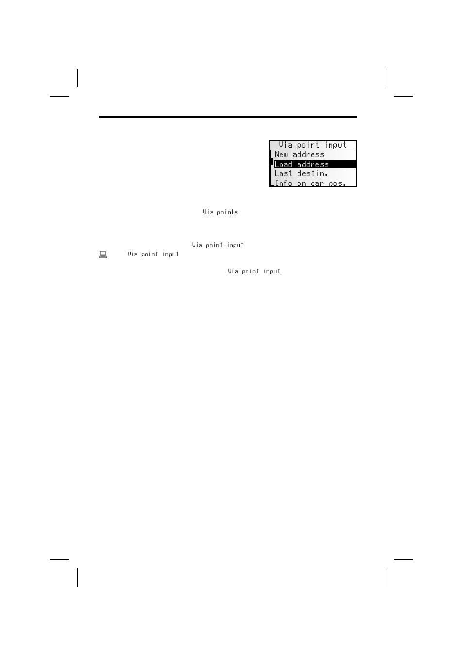 Via point input | Audiovox MS4150RS User Manual | Page 44 / 64