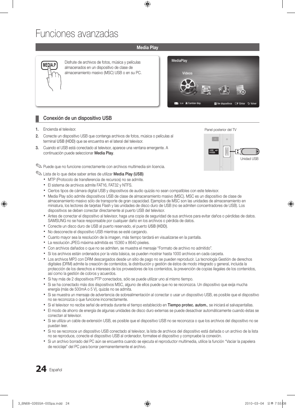 Funciones avanzadas | Samsung UE22C4000PW User Manual | Page 108 / 253