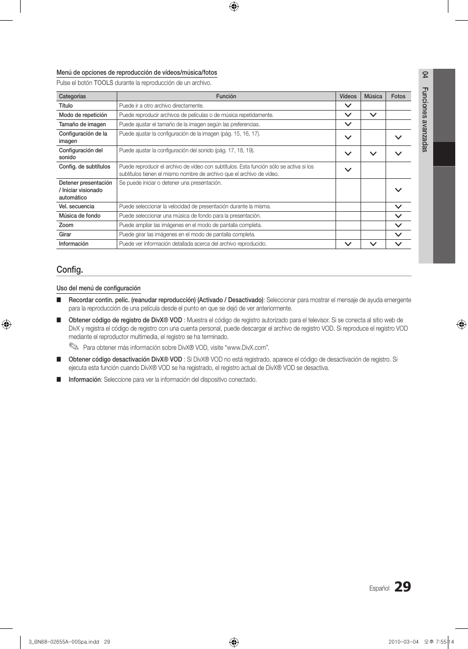 Config | Samsung UE22C4000PW User Manual | Page 113 / 253