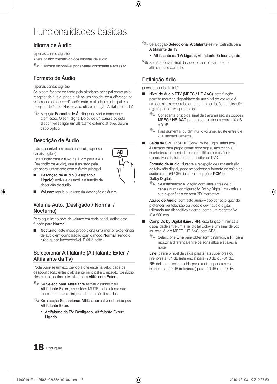 Funcionalidades básicas | Samsung UE22C4000PW User Manual | Page 144 / 253