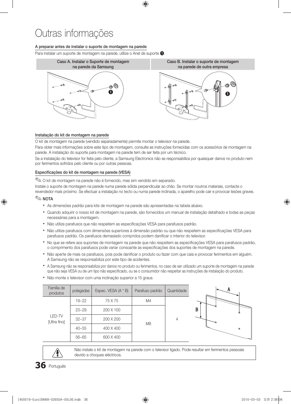 Outras informações | Samsung UE22C4000PW User Manual | Page 162 / 253