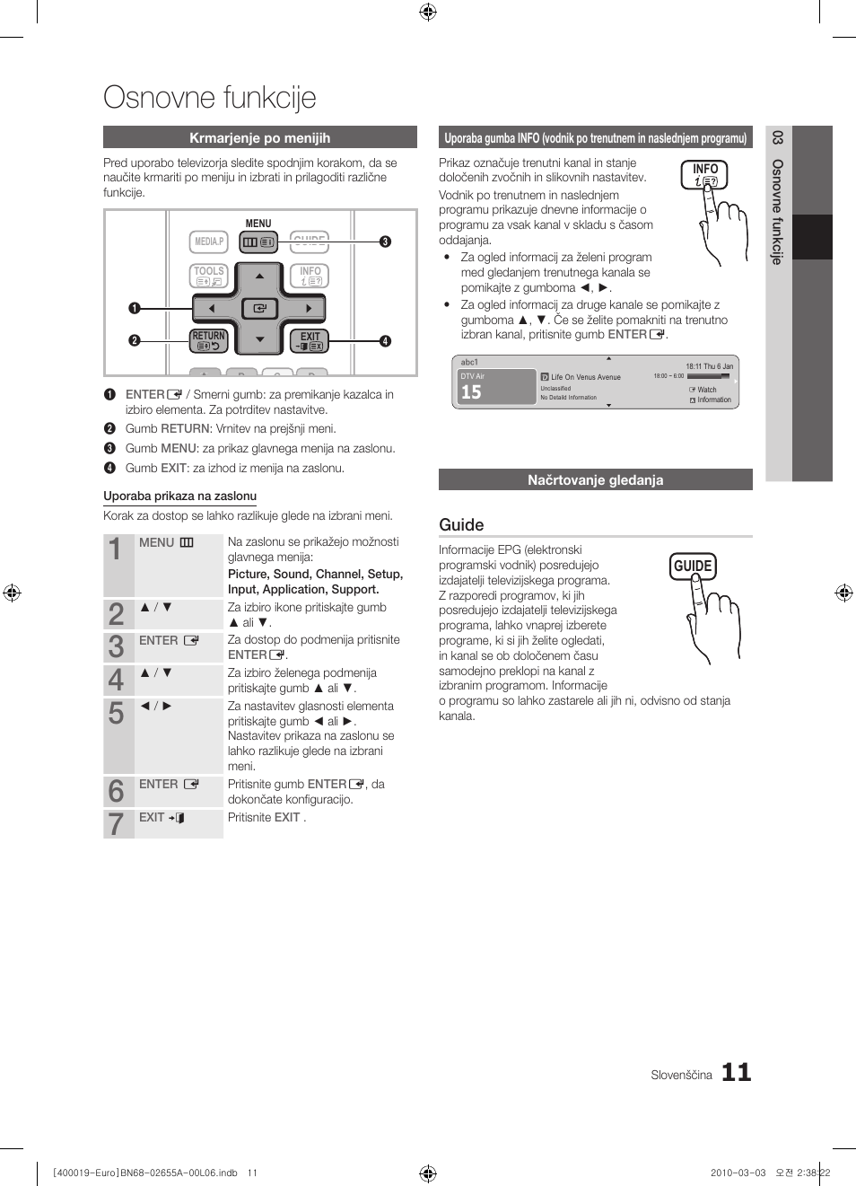 Osnovne funkcije, Guide | Samsung UE22C4000PW User Manual | Page 179 / 253