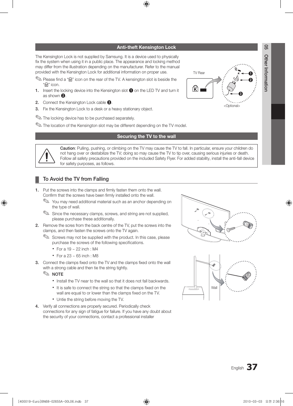 Samsung UE22C4000PW User Manual | Page 37 / 253