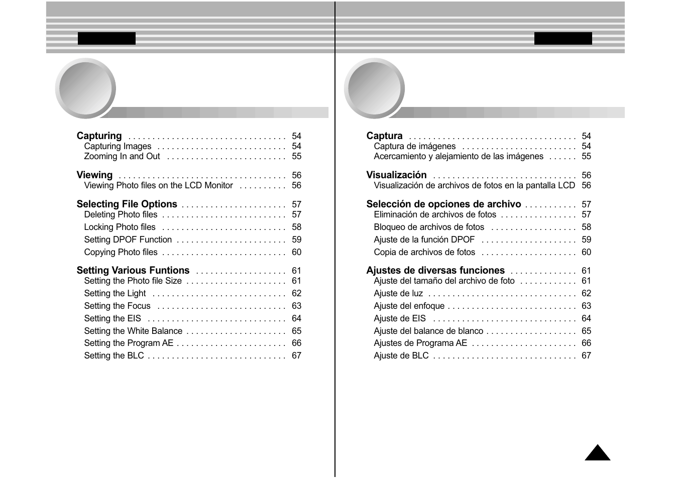 Modalidad de foto, Photo mode | Samsung VP-M110S User Manual | Page 54 / 129