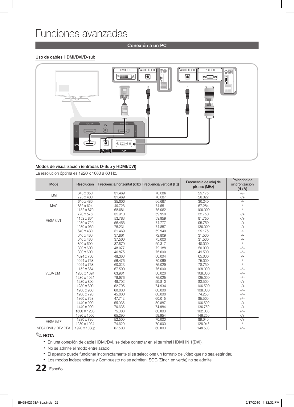 Funciones avanzadas | Samsung LE32C652L2W User Manual | Page 130 / 326