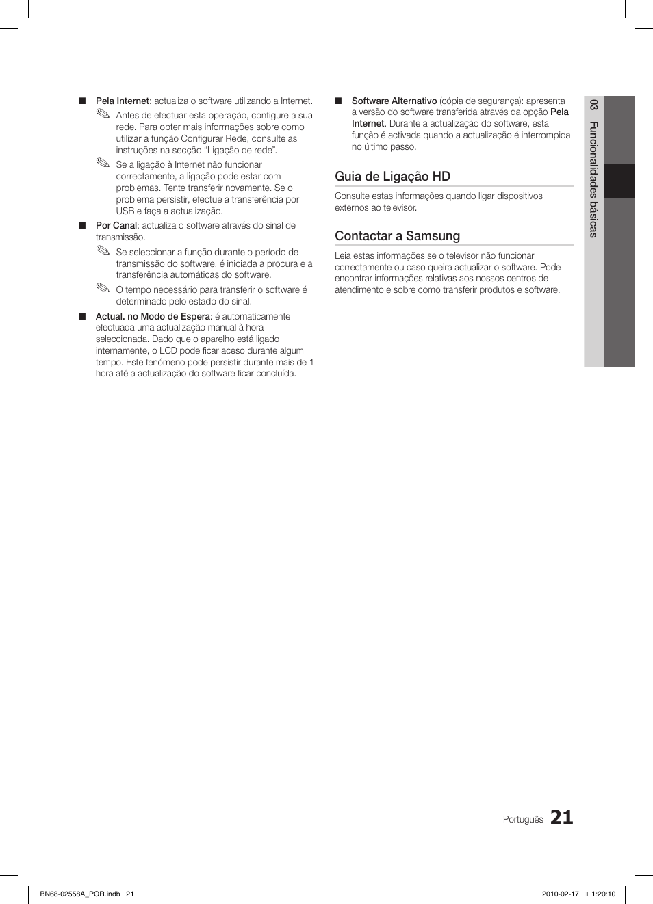 Guia de ligação hd, Contactar a samsung | Samsung LE32C652L2W User Manual | Page 183 / 326