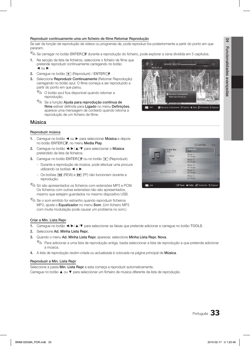 Música | Samsung LE32C652L2W User Manual | Page 195 / 326