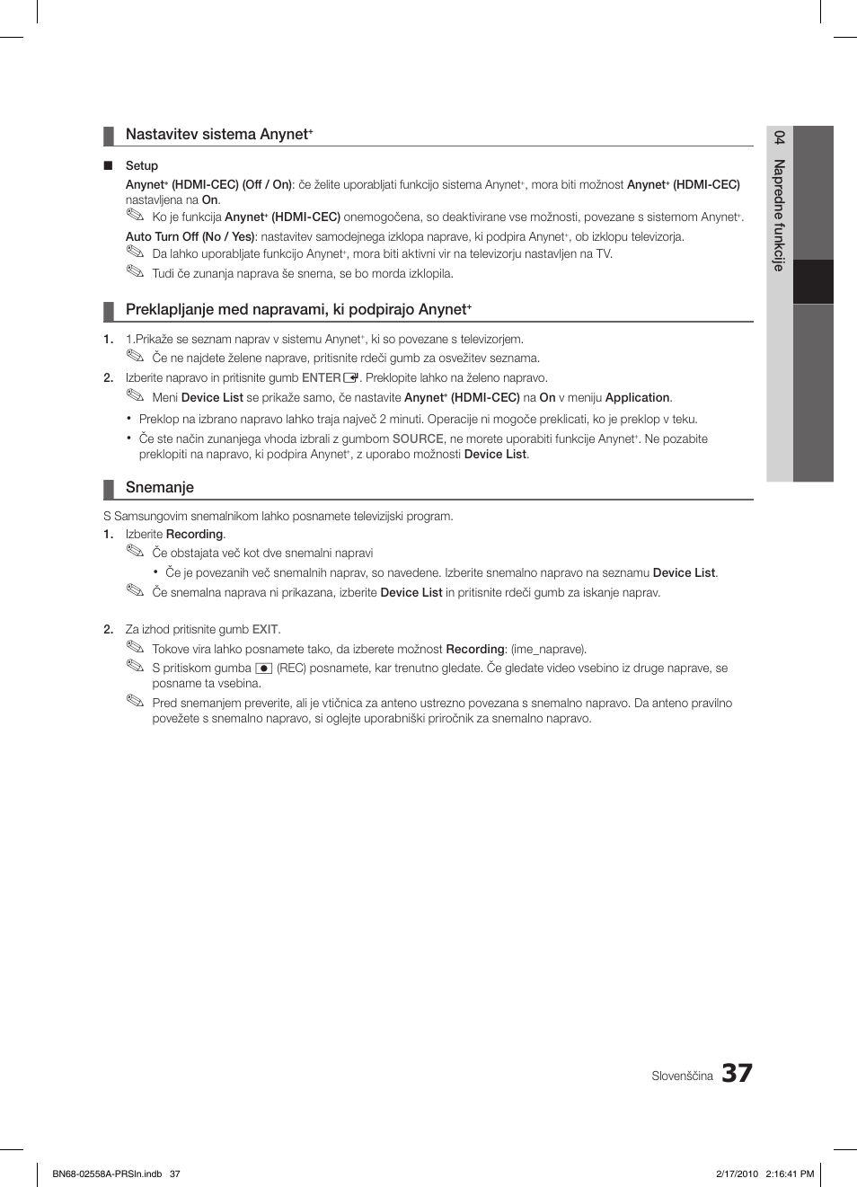 Samsung LE32C652L2W User Manual | Page 253 / 326