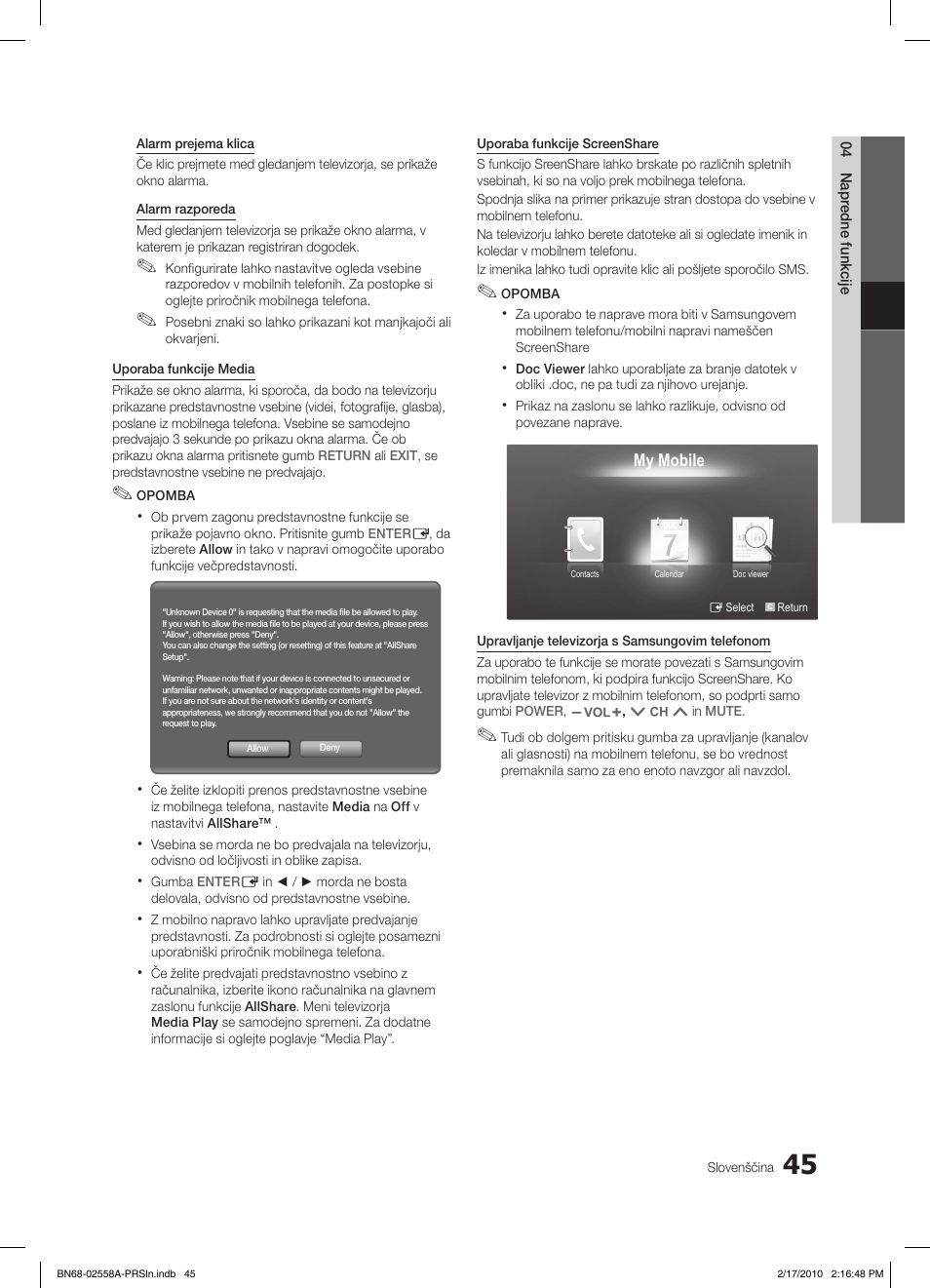 Samsung LE32C652L2W User Manual | Page 261 / 326