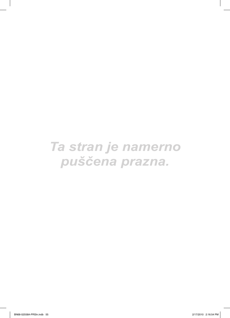 Ta stran je namerno puščena prazna | Samsung LE32C652L2W User Manual | Page 271 / 326