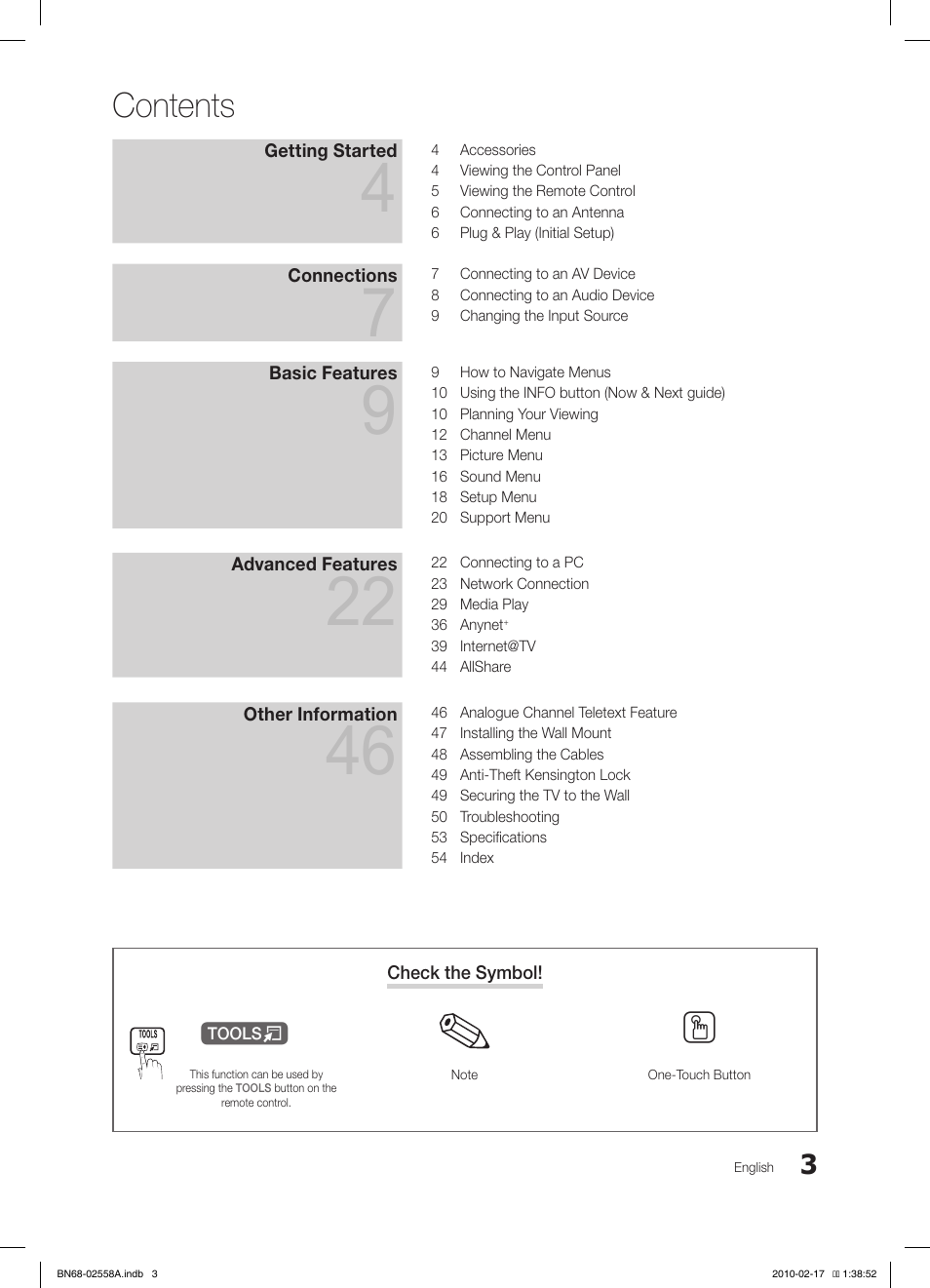 Samsung LE32C652L2W User Manual | Page 3 / 326