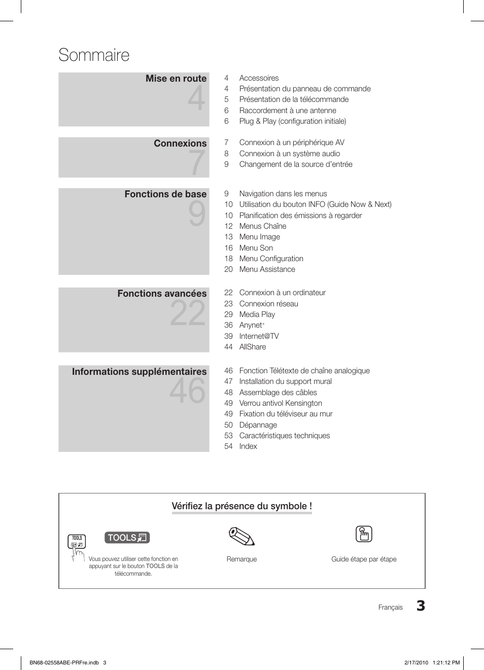 Sommaire | Samsung LE32C652L2W User Manual | Page 57 / 326