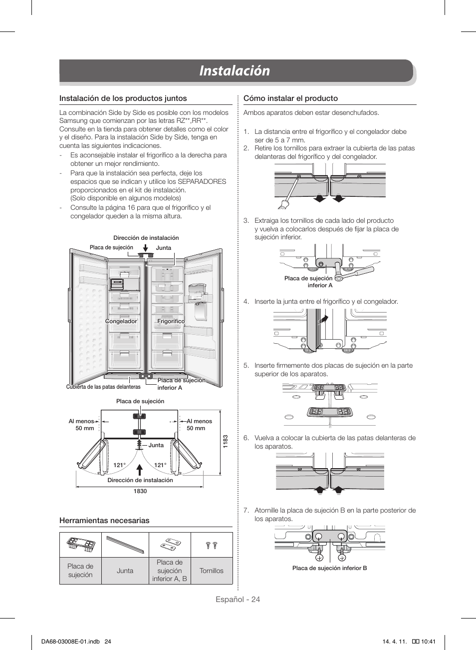 Instalación | Samsung RR35H6000SS User Manual | Page 76 / 132