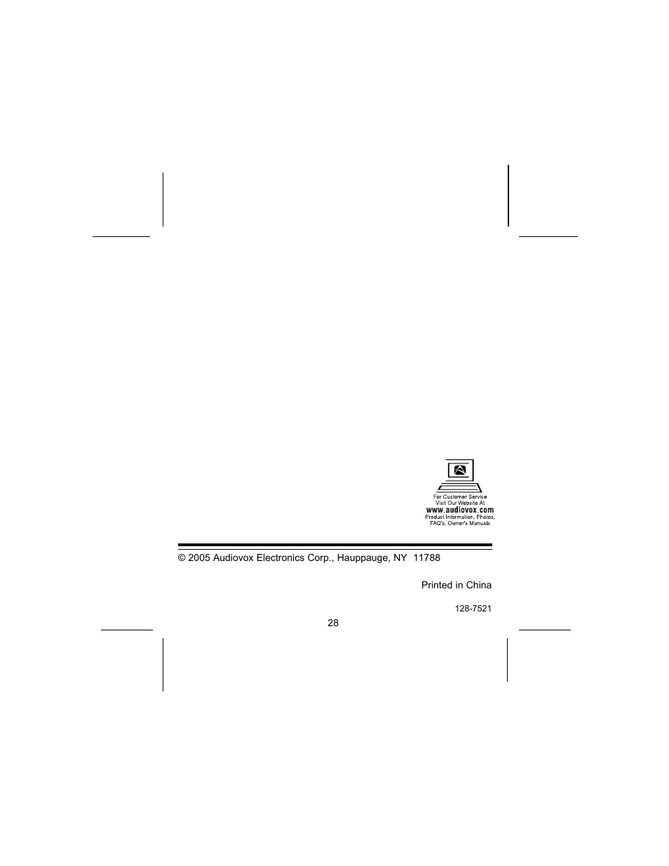 Audiovox GMRS600SLK User Manual | Page 28 / 28