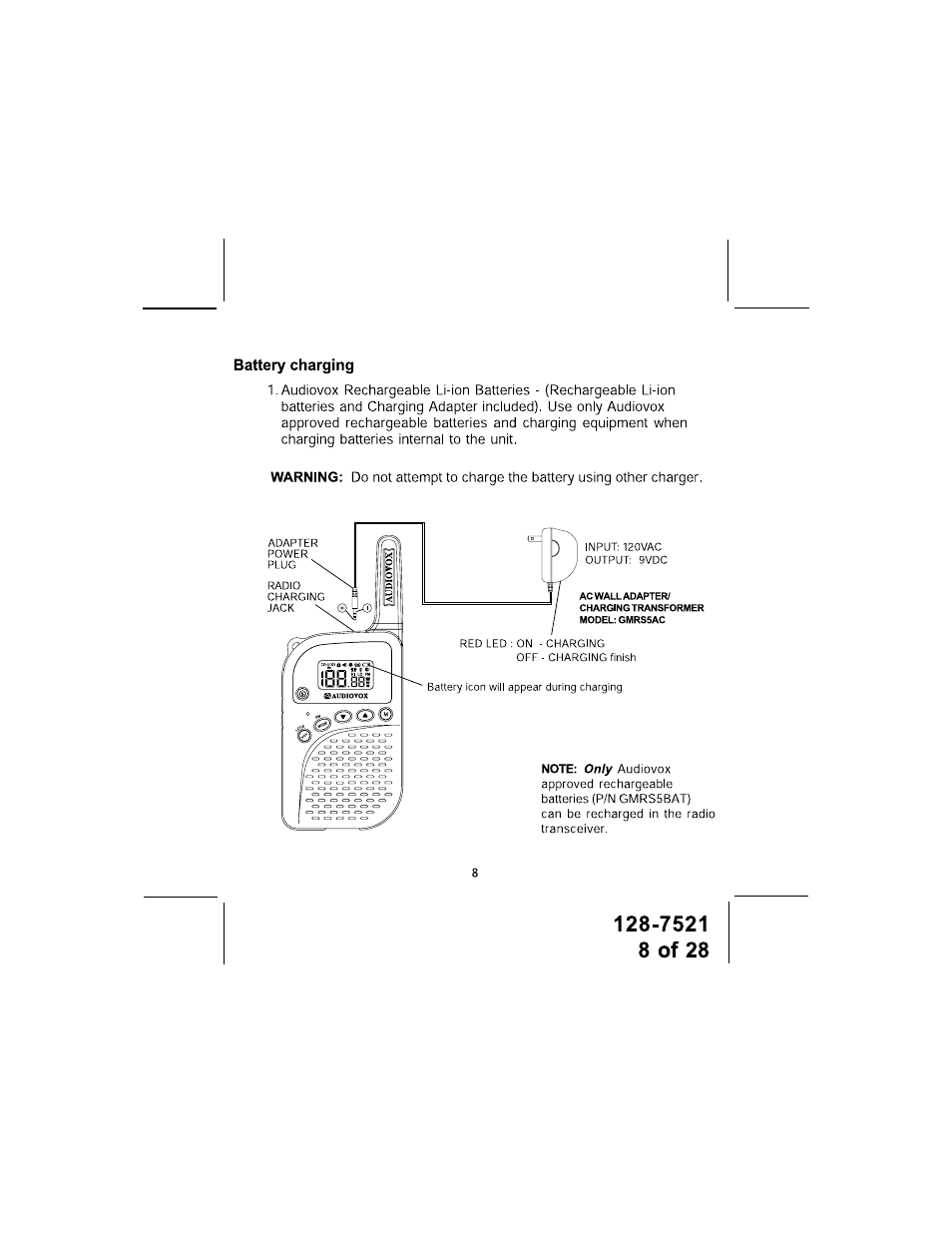 Audiovox GMRS600SLK User Manual | Page 8 / 28