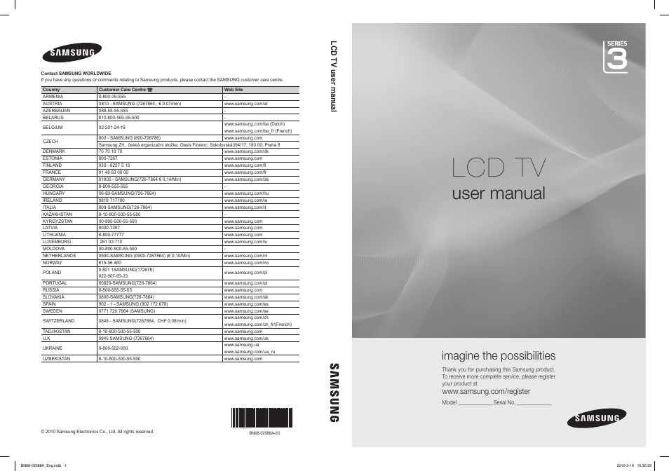 Samsung LE19C350D1W User Manual | 200 pages