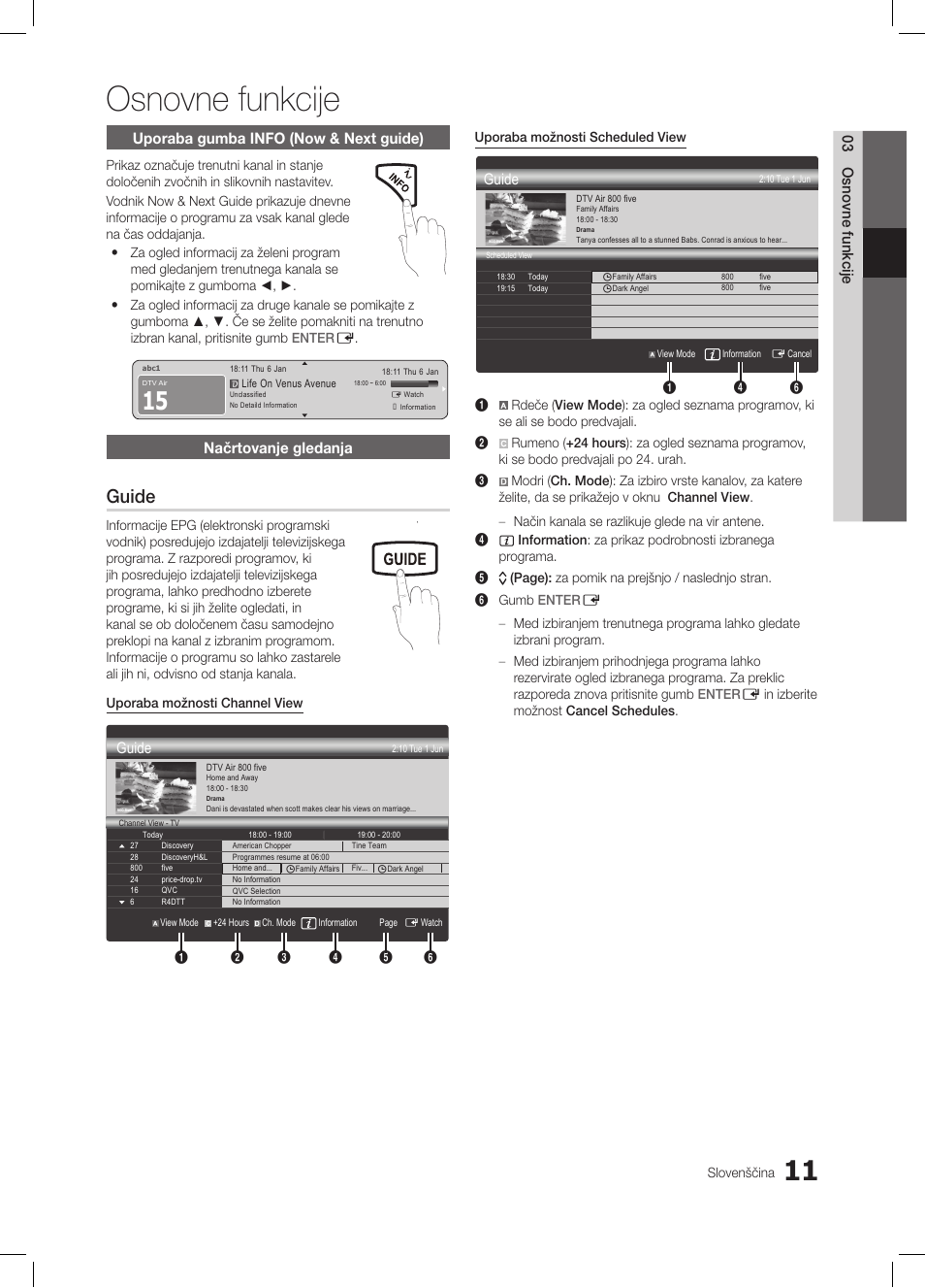 Osnovne funkcije, Fav.ch p.mode dual mts, Guide | Media.p | Samsung LE19C350D1W User Manual | Page 143 / 200