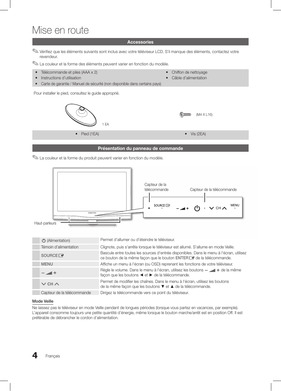 Mise en route | Samsung LE19C350D1W User Manual | Page 37 / 200