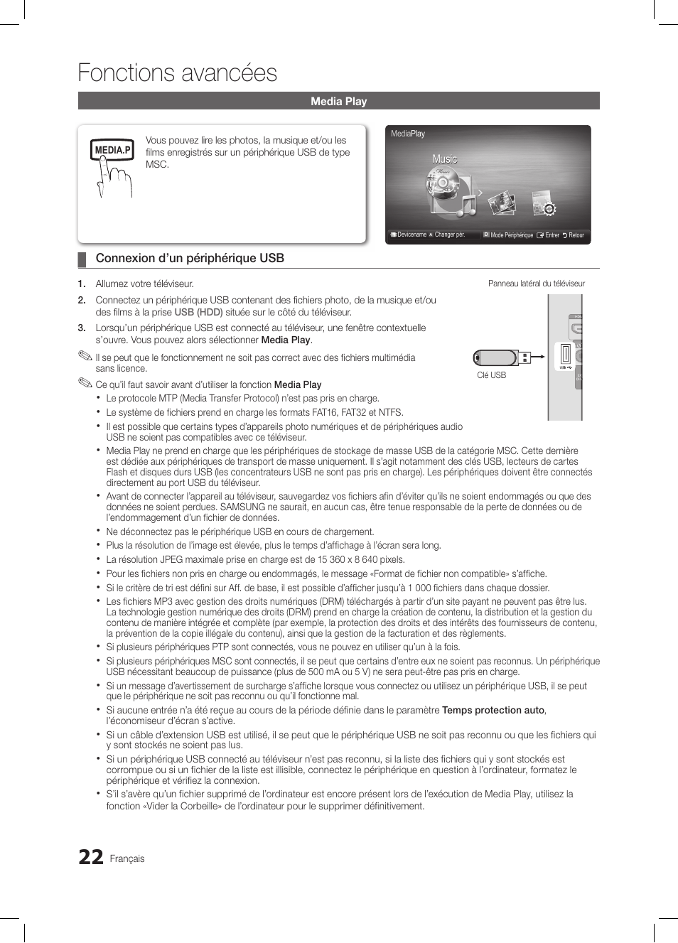 Fonctions avancées | Samsung LE19C350D1W User Manual | Page 55 / 200