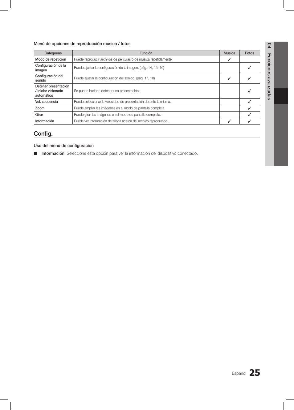 Config | Samsung LE19C350D1W User Manual | Page 91 / 200